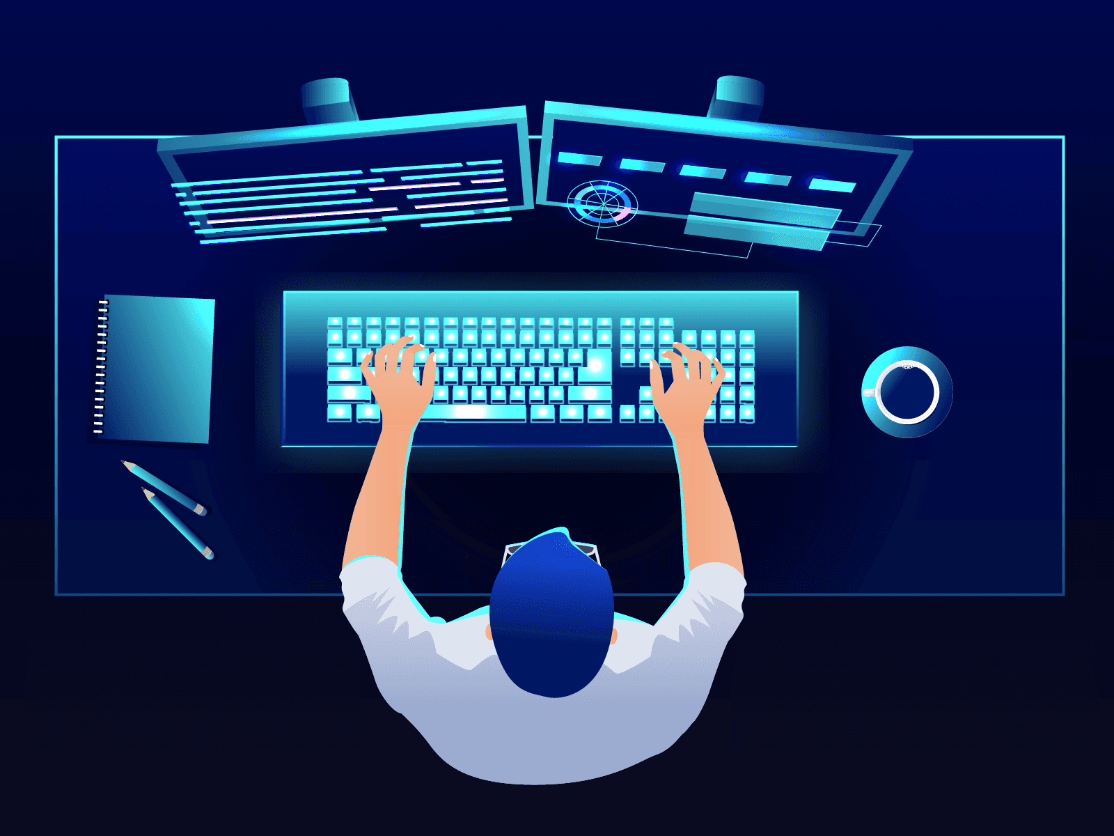Developer working at a computer